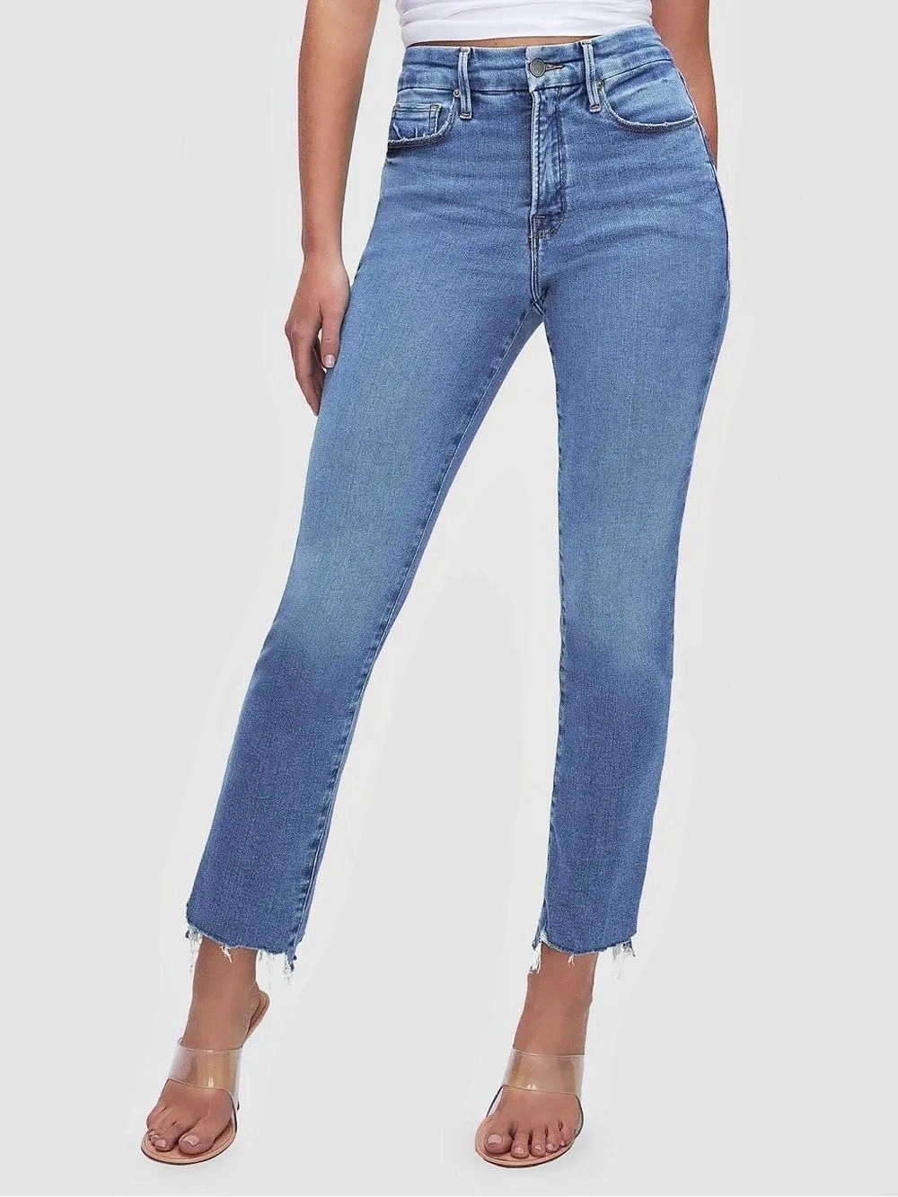 Good American Good Curve Straight Jeans Blue